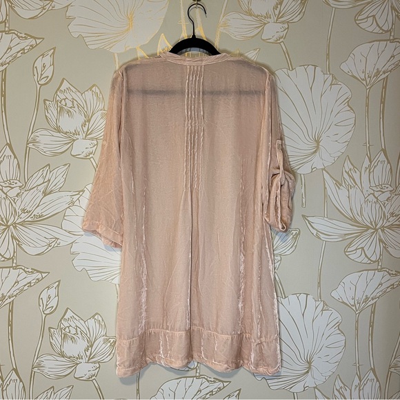 Anthropologie CP Shades Regina Pink Silk Velvet Tunic Dress - Small - Picture 3 of 8
